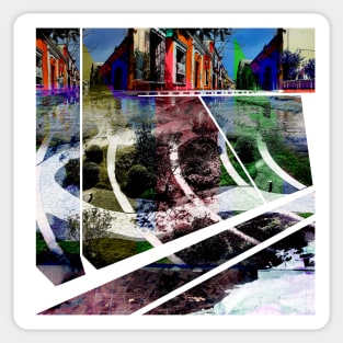 maza in city mapping park landscape collage Sticker